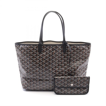 GOYARD Saint Louis PM Tote shoulder Bag canvas leather Black Brown White Used