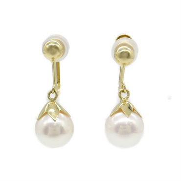 JEWELRY Pearl Earring 18KYG Yellow Gold White Used women