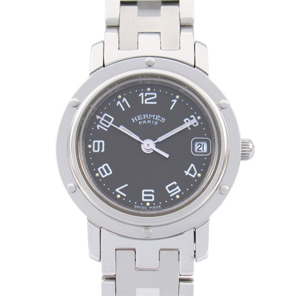 HERMES Clipper Wrist Watch CL4.210 Quartz Stainless Steel Used Women