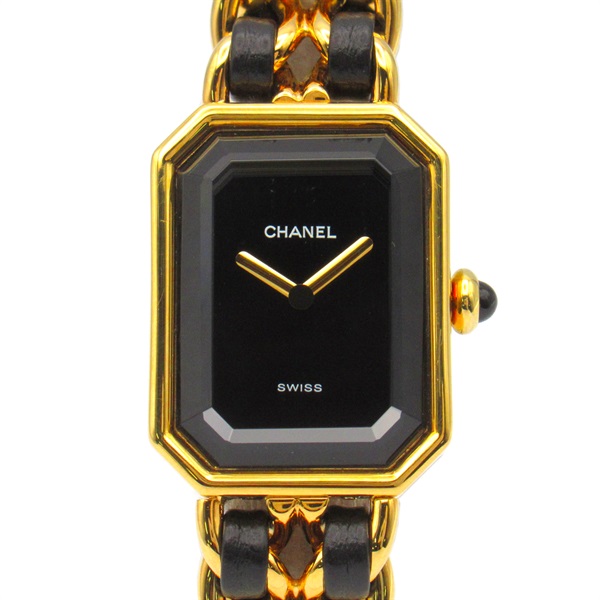 CHANEL Premiere S Wrist Watch H0001 Quartz Gold Plated leather Used Women CC