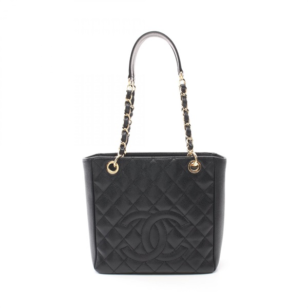 CHANEL Matelasse PST Tote chian shoulder Bag A20994 Grained Calf Black Used GHW