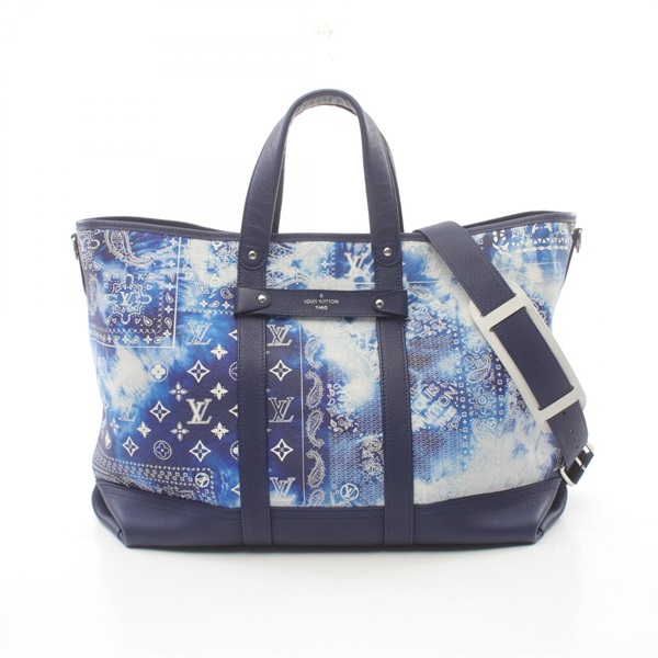 LOUIS VUITTON Trolley 2way Tote Bag M20553 Monogram Bandana Blue Used mens LV