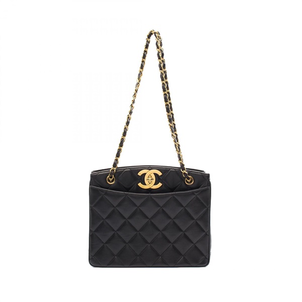 CHANEL Matelasse chain Shoulder Bag Lambskin Black Used GHW