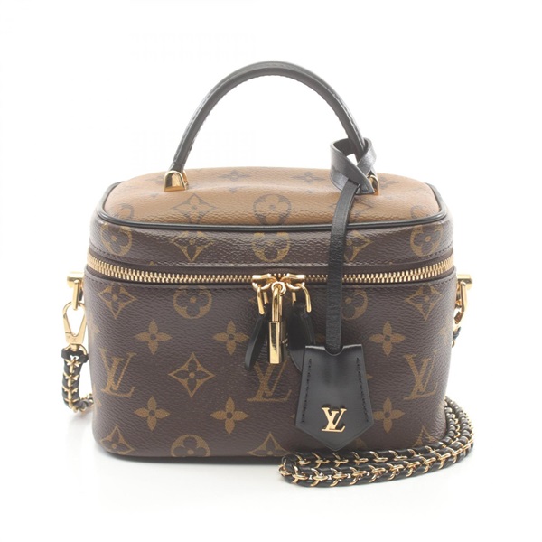 LOUIS VUITTON Vanity NV PM 2way Handbag M45165 Monogram Reverse Brown Black Used