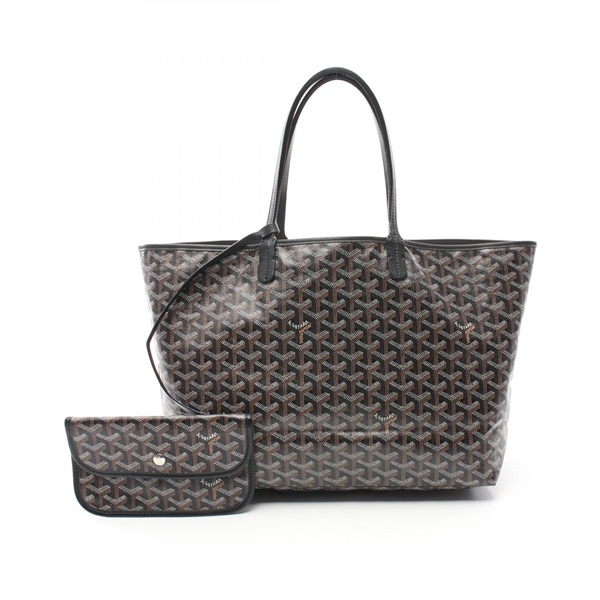 GOYARD Saint Louis PM Tote Hand Bag canvas leather Black Brown White Used Women