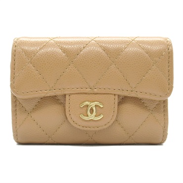 CHANEL Matelasse 4 hooks key holder AP0222 leather Grained calfskin Beige Used