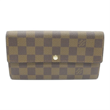 LOUIS VUITTON Portefeuille Sarah Bi-fold Wallet purse N61734 Damier canvas Ebene