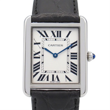 CARTIER tank solo LM Wrist Watch WSTA0028 Quartz SS leather Used mens