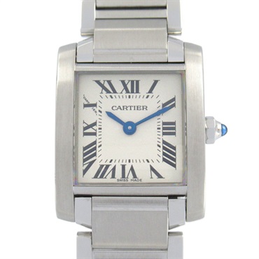 CARTIER Tank francaise SM Wrist Watch W51008Q3 Quartz Stainless Steel Used Women