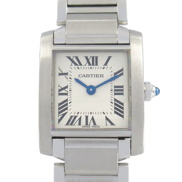 CARTIER Tank francaise SM Wrist Watch W51008Q3 Quartz Stainless Steel Used Women