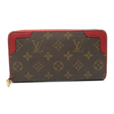 LOUIS VUITTON Zippy Wallet Retiro around Purse M61854 Monogram Cerise Used LV