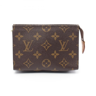 LOUIS VUITTON Poche Toilette 15 Pouch bag M47546 Monogram canvas Used Brown LV