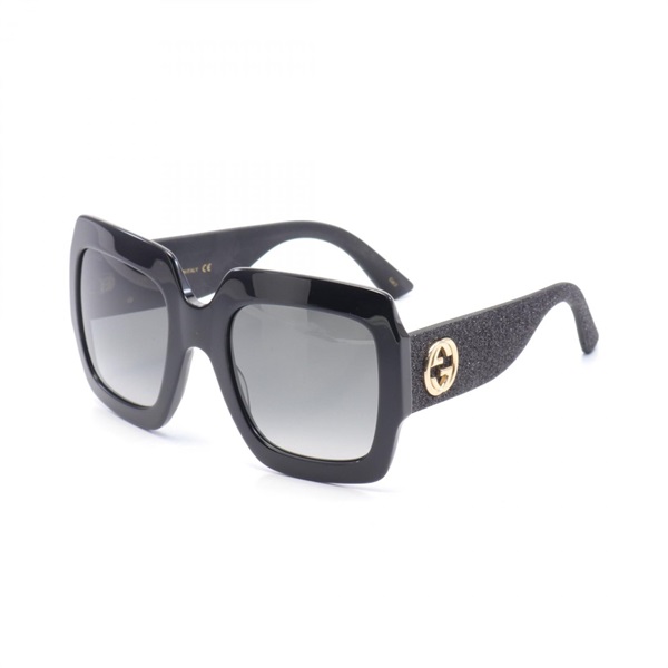 GUCCI Interlocking G sunglasses GG0102S Plastic Black Used Women