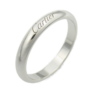 CARTIER C de Cartier wedding Ring Pt950 Platinum Used unisex US size 6.75 #54