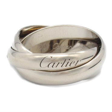 CARTIER Trinity Ring 18KWG White Gold Used women US size 5.75 #51