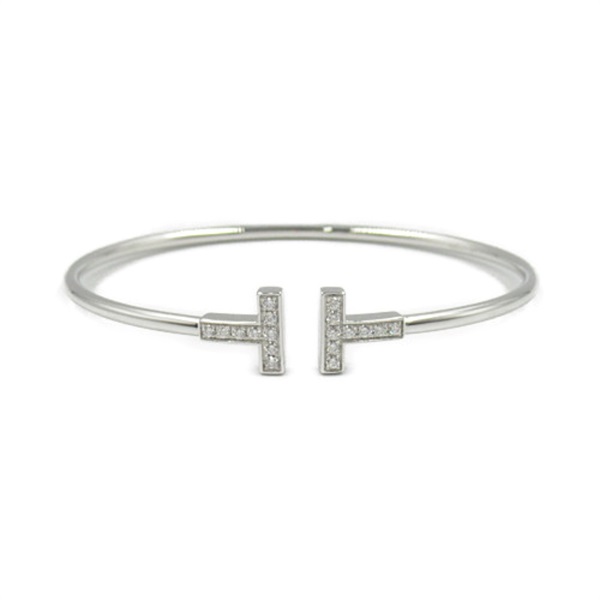 TIFFANY＆CO T Wire Bracelet Diamond 18KWG White Gold Used Women
