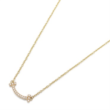 TIFFANY＆CO T Smile Diamond Mini Necklace 18KPG Pink Rose Gold Used women