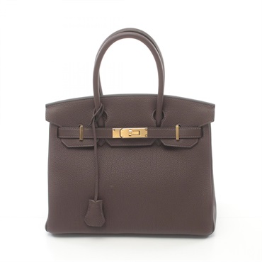 HERMES Birkin 30 Hand bag W 030520CC Togo leather Rouge sellier Used GHW