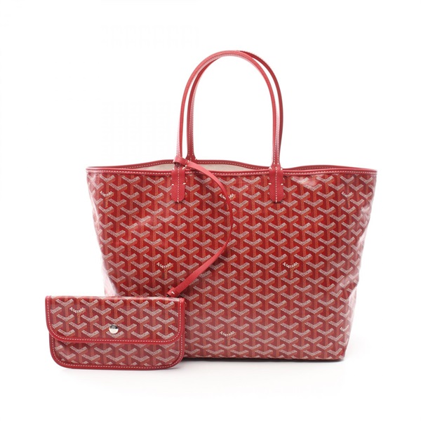 GOYARD Saint Louis PM Tote Hand Bag canvas leather Red Multicolor Used Women