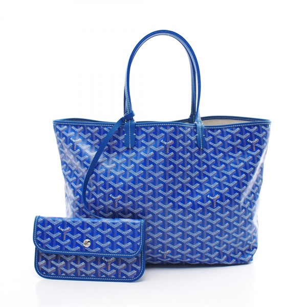 GOYARD Saint Louis PM Tote Hand Bag canvas leather Blue Multicolor Used Women