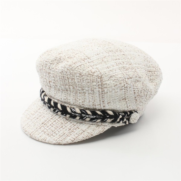 CHANEL CC hats Fabric White Multicolor Used Women Coco #58