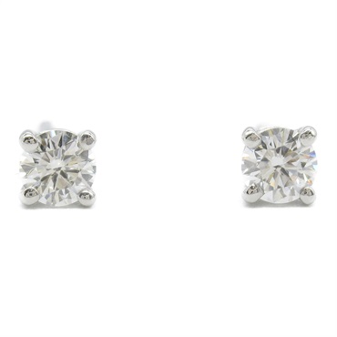 TIFFANY＆CO Solitaire Diamond Pierced earrings Pt950 Platinum Used women