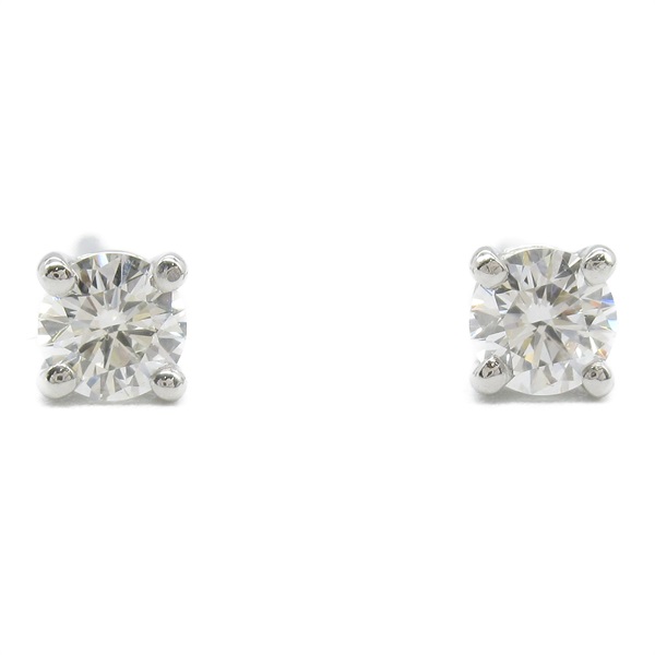 TIFFANY＆CO Solitaire Diamond Pierced earrings Pt950 Platinum Used women