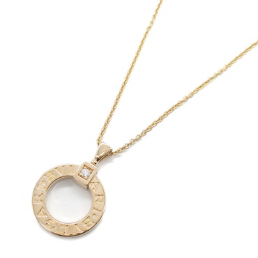 BVLGARI Diamond Necklace Pendant K18 PG Rose Gold Clear Used