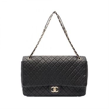 CHANEL Jumbo Matelasse chain Shoulder Bag leather Black Used Women GHW CC Coco