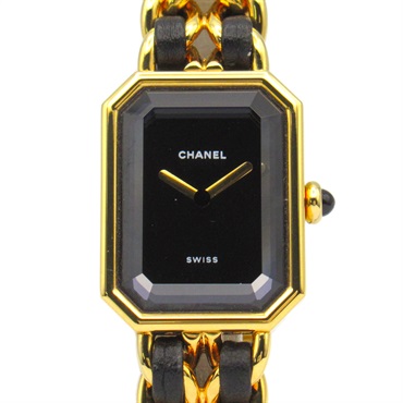 CHANEL Premiere M Wrist Watch H0001 Quartz Gold Plated leather Used Women CC