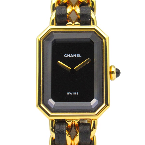 CHANEL Premiere M Wrist Watch H0001 Quartz Gold Plated leather Used Women CC