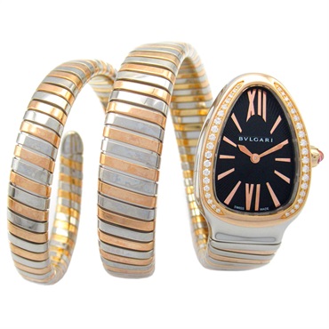 BVLGARI Serpenti Wrist Watch SP35SPG Quartz 18KPG Stainless Steel Used Women