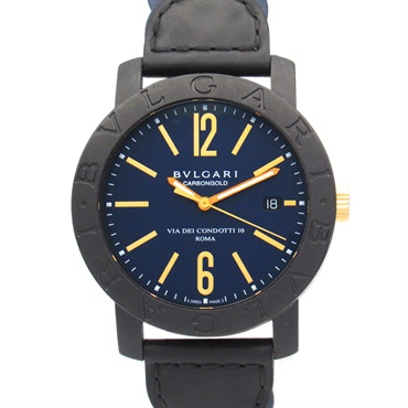 BVLGARI Bvlgari Carbon Gold Wrist Watch BB40CL Automatic leather Used mens