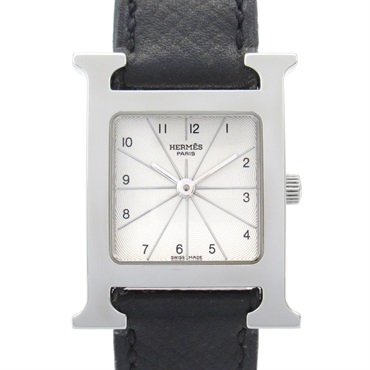 HERMES H Wrist Watch HH1.210 Quartz Stainless Steel Leather belt Used Women