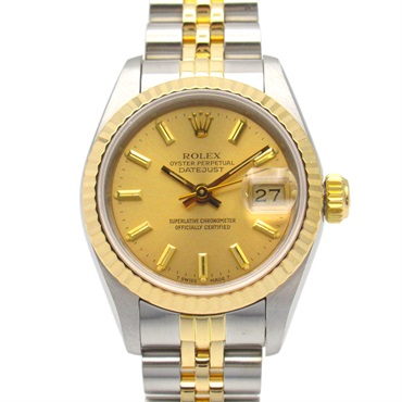 ROLEX datejust 95 Wrist Watch 69173 Automatic K18 Yellow Gold SS Used Women