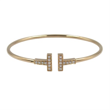 TIFFANY＆CO T-wire Bracelet Diamond 18KPG Pink Rose Gold Used Women