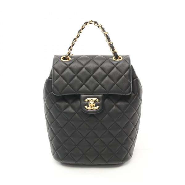 CHANEL CC Matelasse Rucksack Backpack A69964 Lamb leather Black Used Women Coco