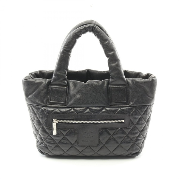 CHANEL Coco cocoon Small Tote Bag A48610 leather Grained calfskin Black Used