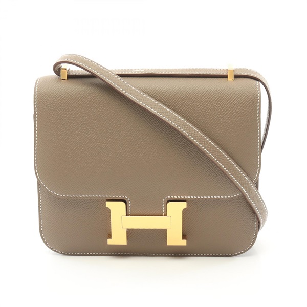 HERMES Constance 3 mini Shoulder Bag 083905CK Epsom leather Etoupe Grey Used B