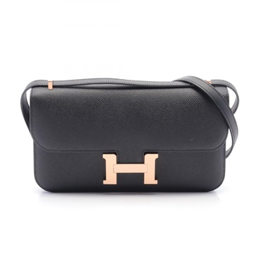 HERMES Constance Elan Miroir Shoulder Bag Epsom leather Black Used Women GHW W