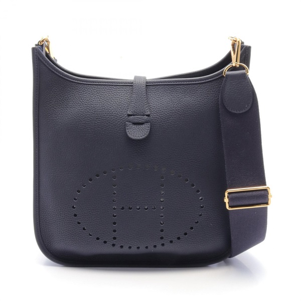 HERMES Evelyne 3 PM Shoulder crossbody Bag Y Taurillon Clemence Blue indigo GHW