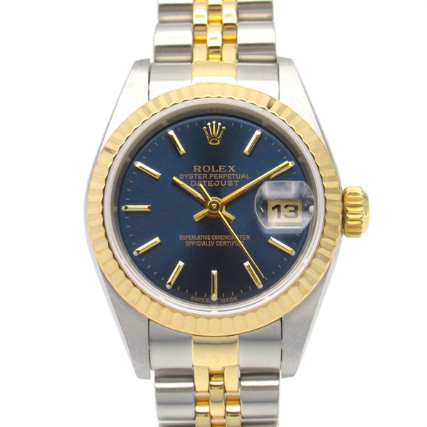 ROLEX Datejust P Wrist Watch 79173 Automatic K18 YG Yellow Gold SS Used Women