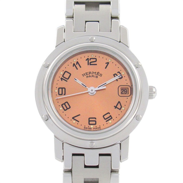 HERMES Clipper Wrist Watch CL4.210 Quartz Stainless Steel Used Women