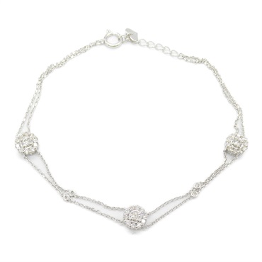 JEWELRY Diamond Bracelet 18KWG White Gold Clear Used Women