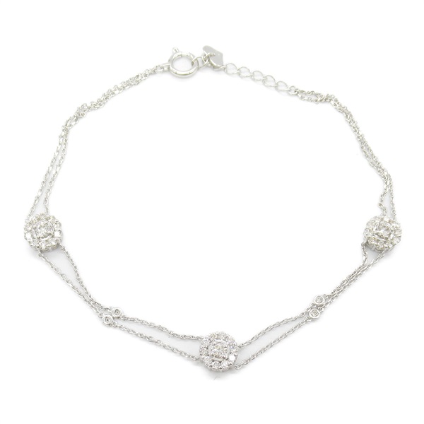 JEWELRY Diamond Bracelet 18KWG White Gold Clear Used Women