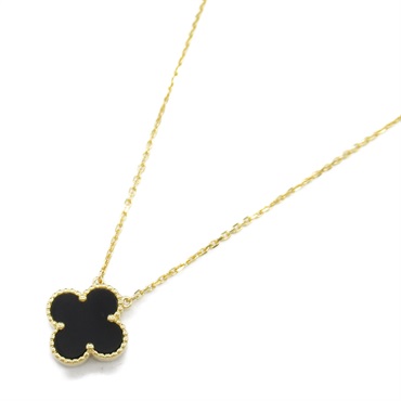 Van Cleef & Arpels Vintage Alhambra Necklace Onyx 18KYG Yellow Gold Used women