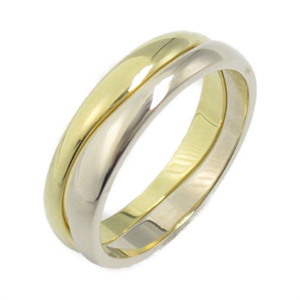 CARTIER Love me Ring 18KYG Yellow 18KWG Whote Gold Used #58 US size 8.25