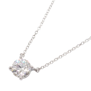 TIFFANY＆CO Solitaire Necklace Pt950 Platinum Diamond Used women