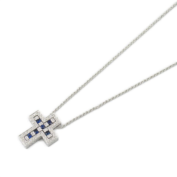 Damiani Belle Epoque S Sapphire Necklace K18 WG White Gold Diamond Clear Blue