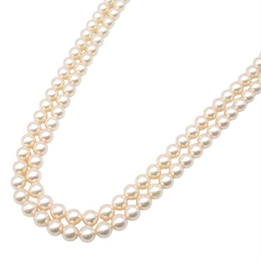JEWELRY Pearl Diamond Necklace 58cm 18KYG Yellow Gold White Used Women